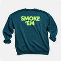 Smoke 'Em Crewneck in Dark Teal Thumbnail