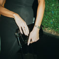 Burn Clutch in Patent Black Croc Thumbnail