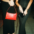 Burn Clutch in Patent Black Croc Thumbnail