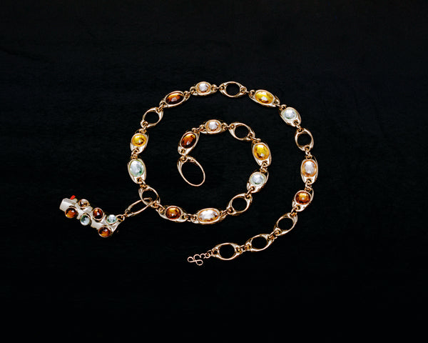 Gemstoned Belt in Golden Turquoise