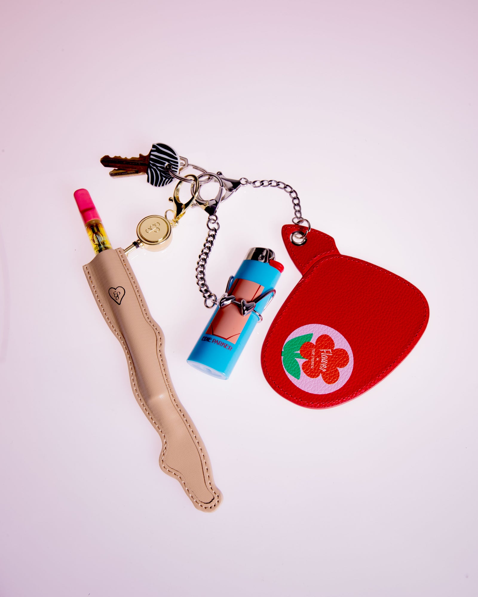 Side Mirror Keychain in Red