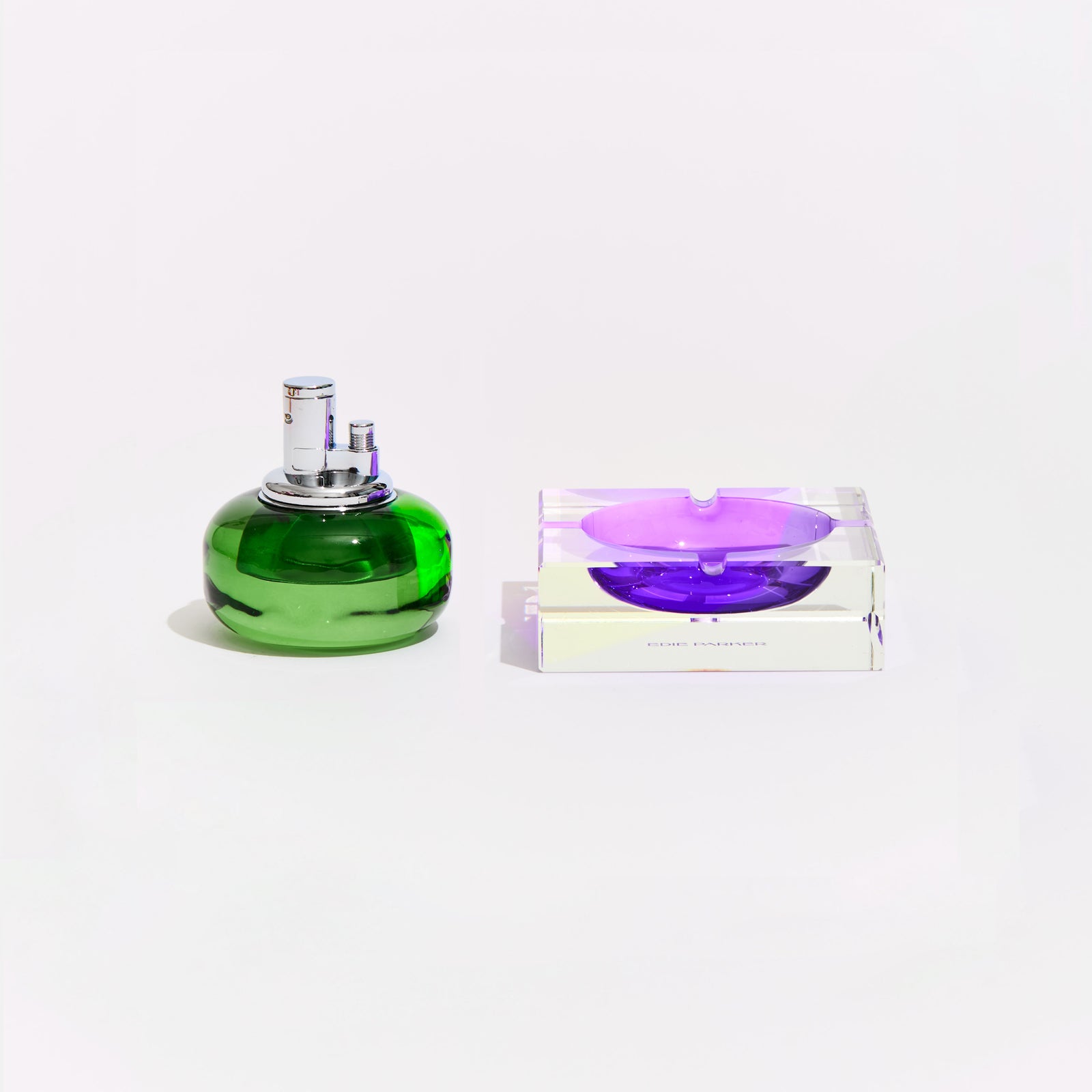 Glass Tabletop Lighter in Orchid