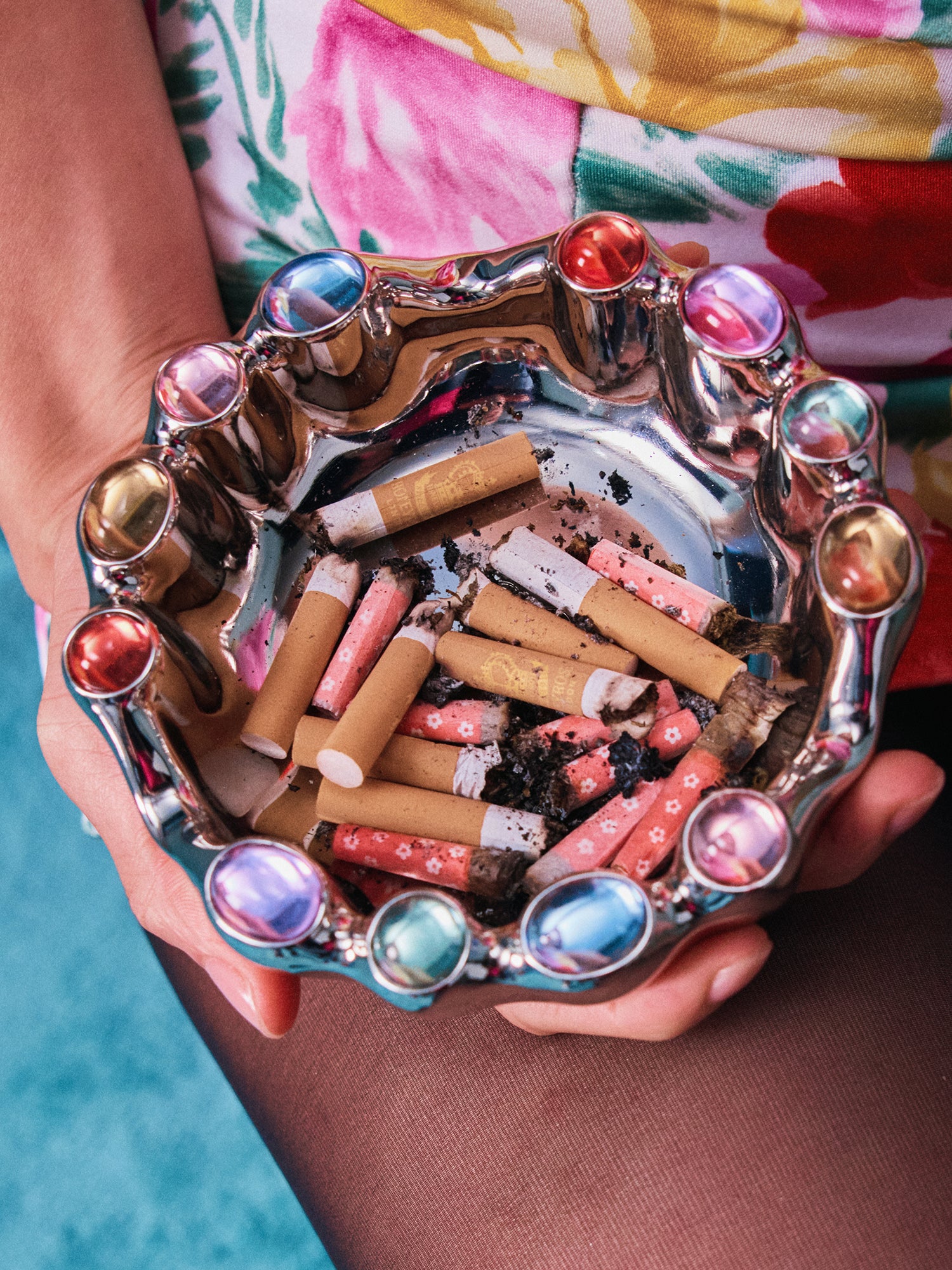 Gemstoned Ashtray in Multi-stone