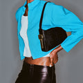 Burn Shoulder Bag in Black Croc Thumbnail