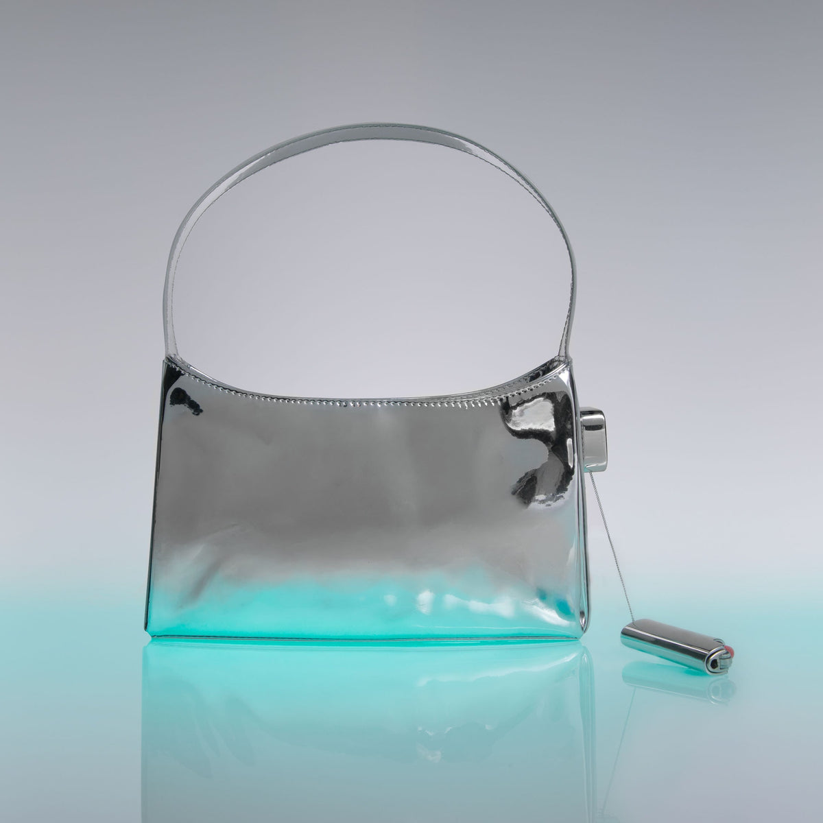Burn Shoulder Bag in Silver Mirror