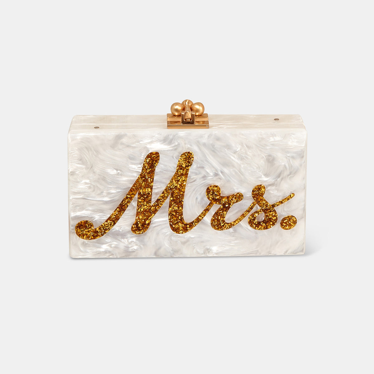 Bridal Slim Jean Box Clutch in Made to Order Acrylic