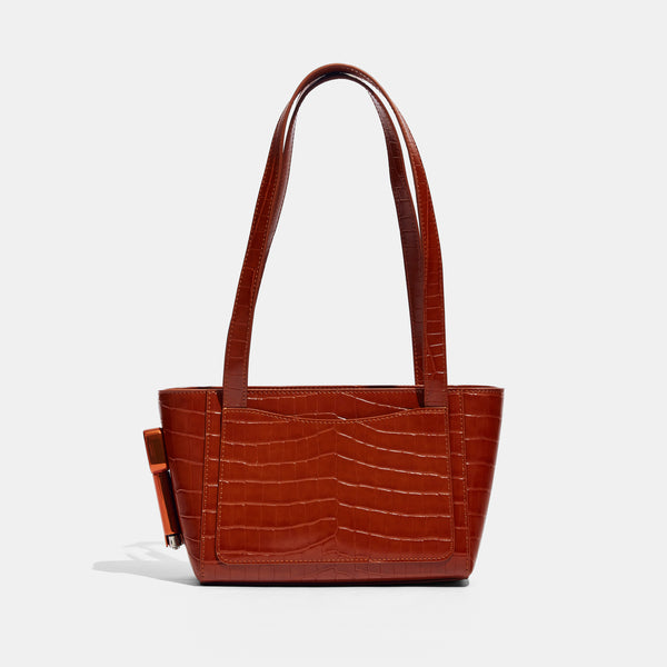 Burn Tote in Chestnut Croc