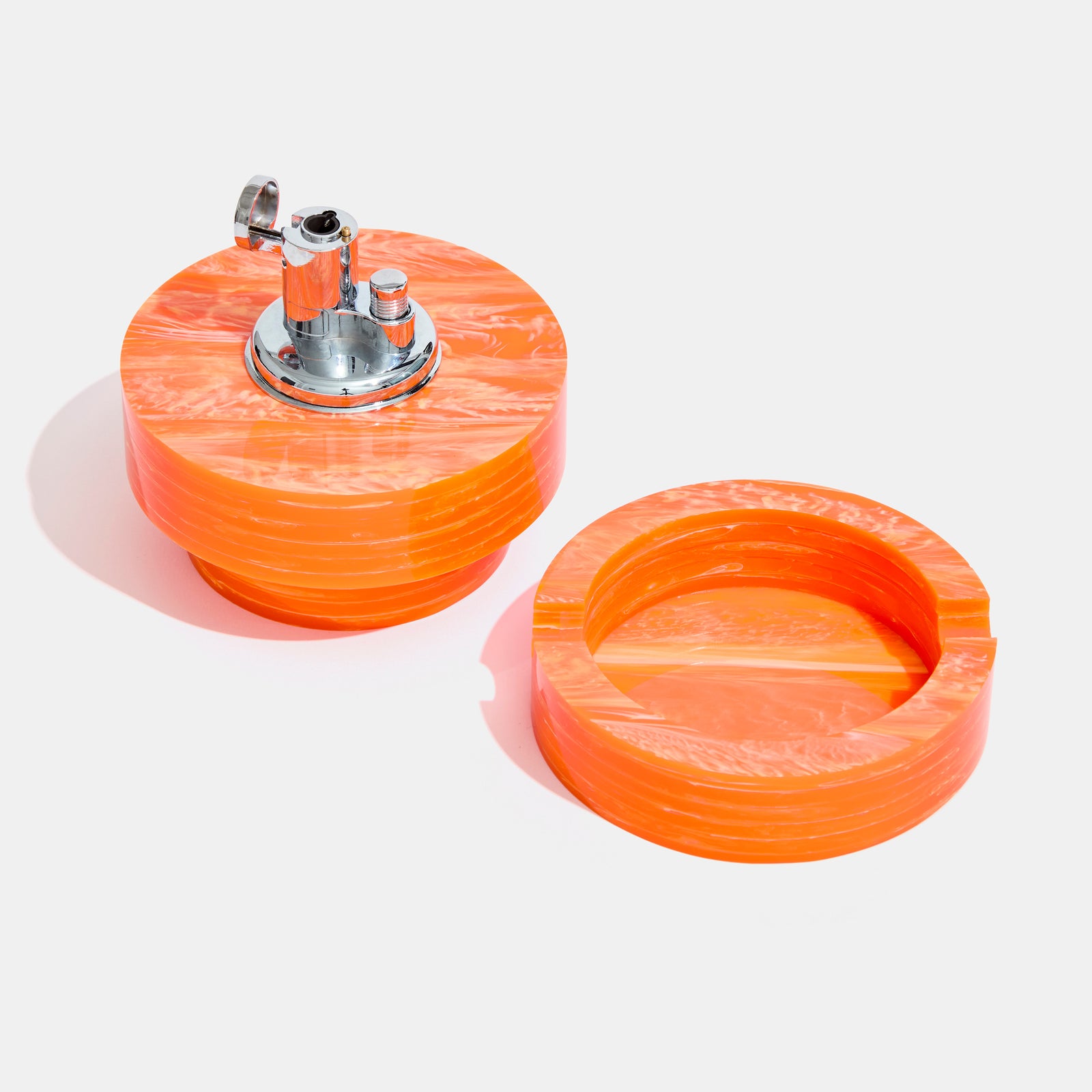 Tabletop Lighter in Orange Marble