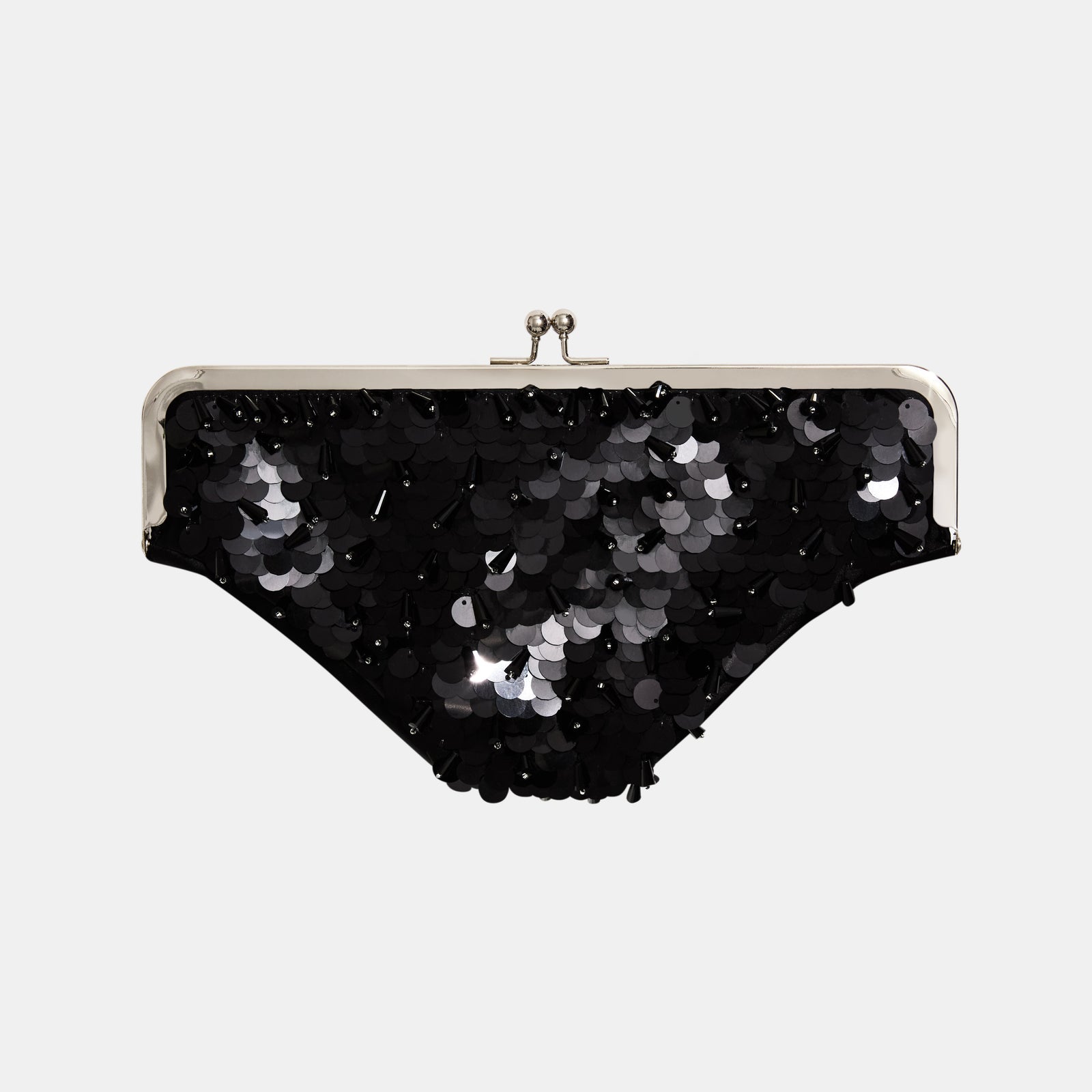 Undies Clutch in Black Sequins