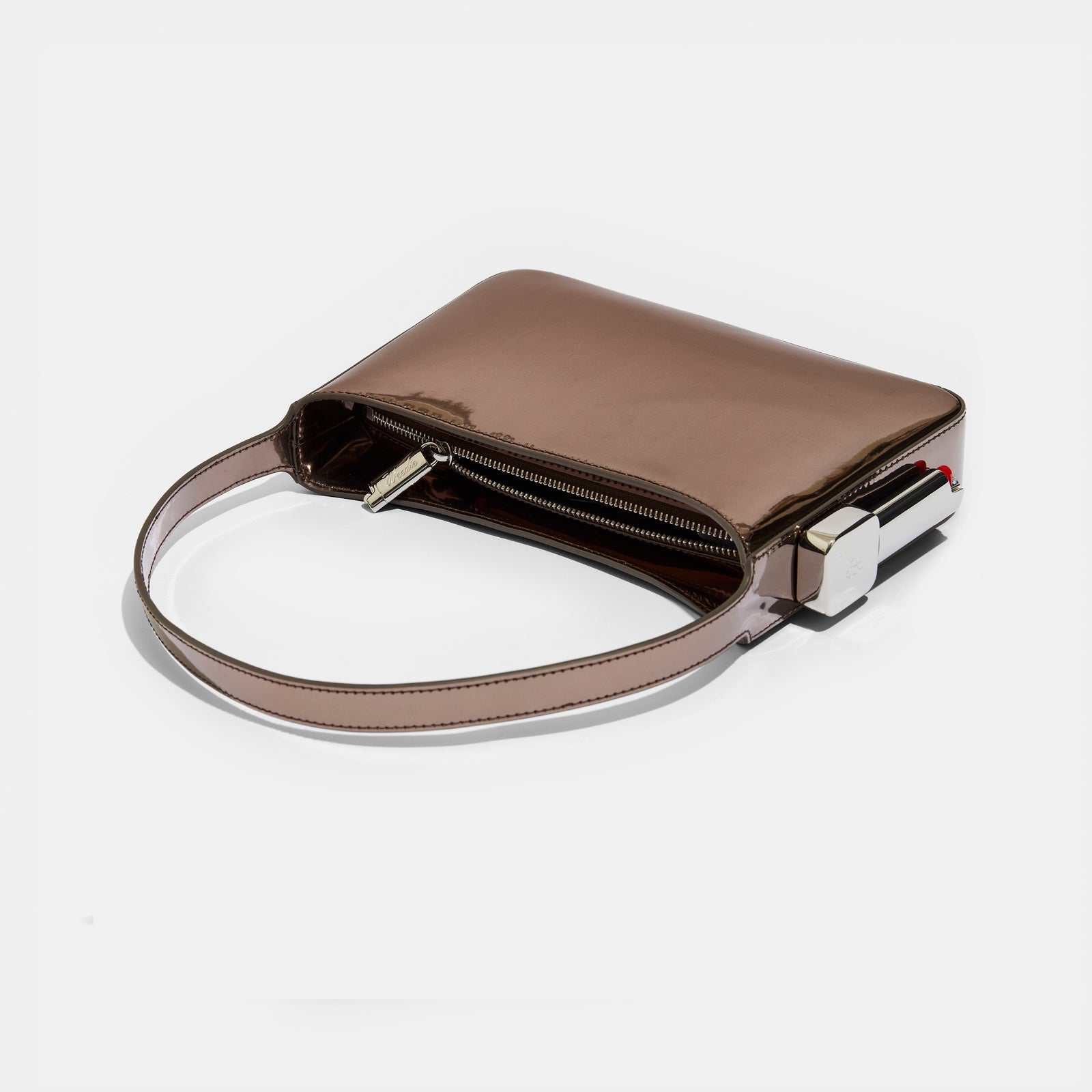 Burn Shoulder Bag in Brown Mirror
