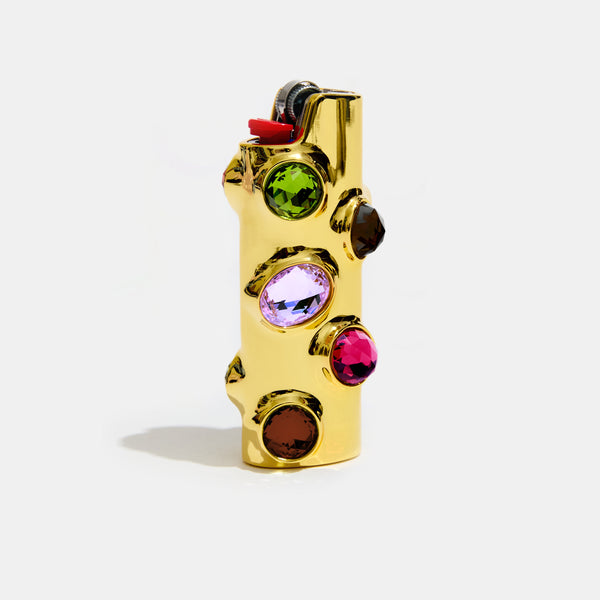 Gemstoned Lighter Case in Dark Peony