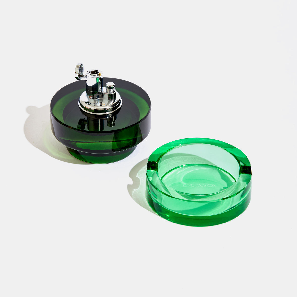 Glass Tabletop Lighter in Grass Green
