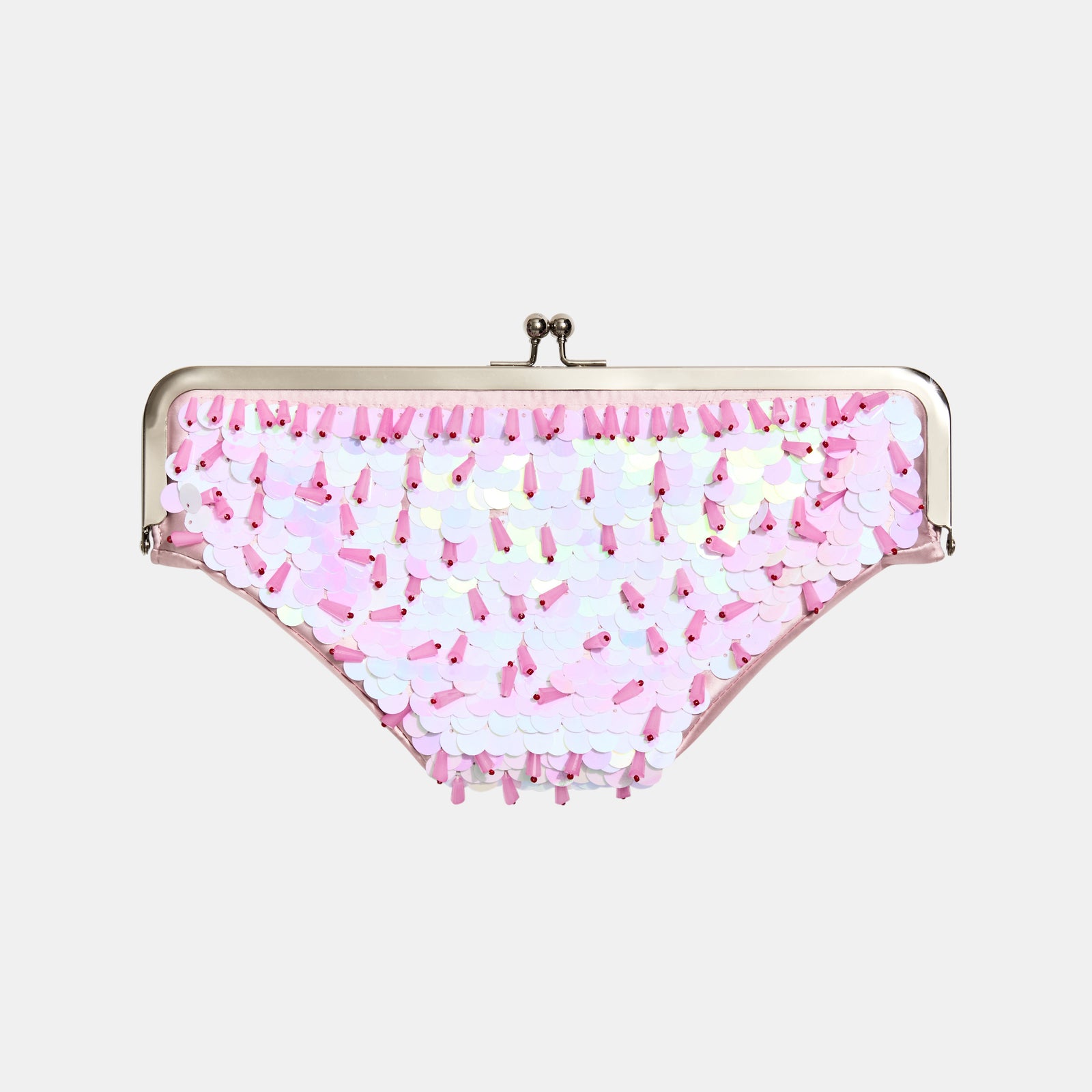 Undies Clutch in Pink Sequins