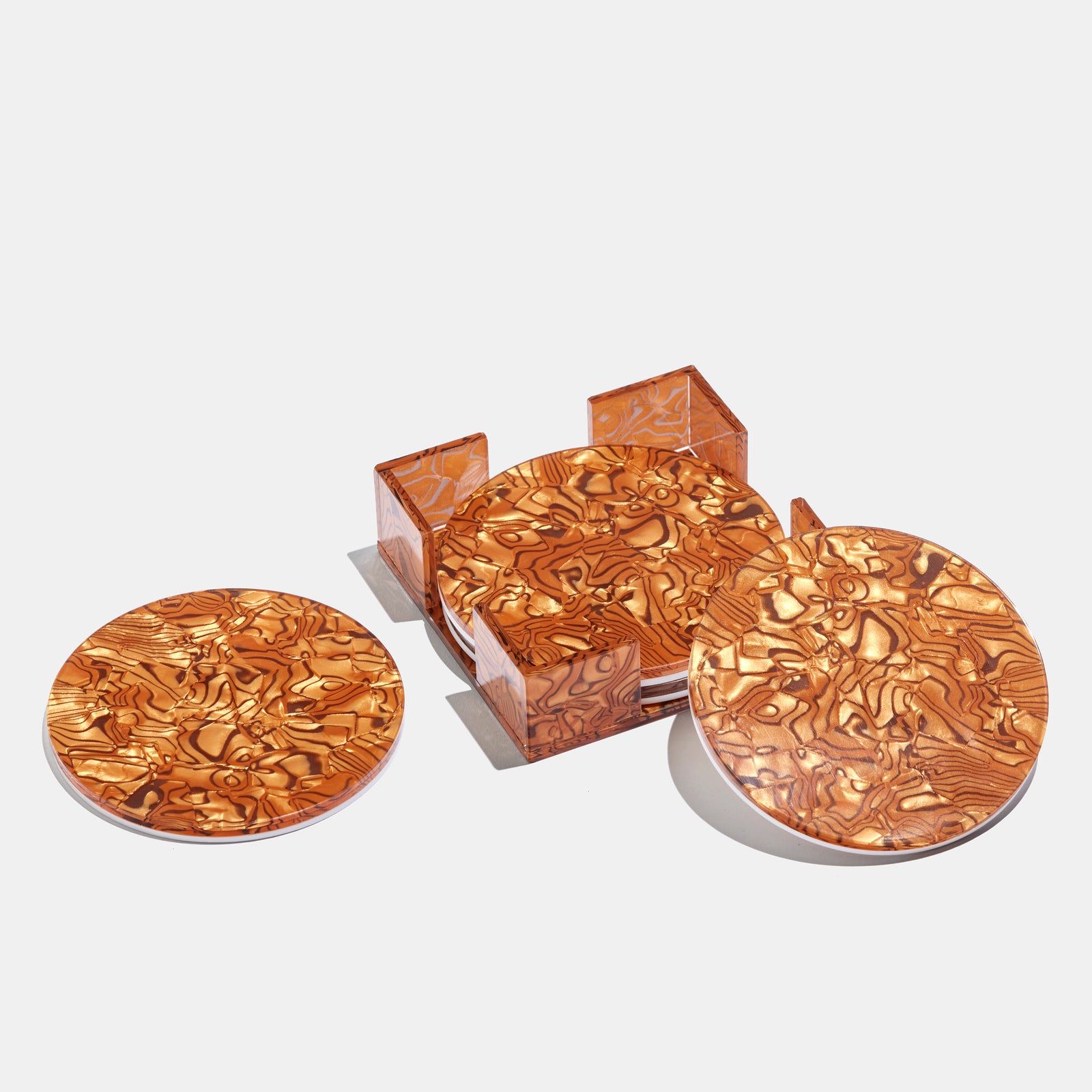 Copper Coaster Set Gold - Empire Copper  Custom Copper and Brass  Homewares, Art, Jewellery