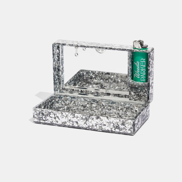 Slim Jean Lighter Bag in Silver Confetti