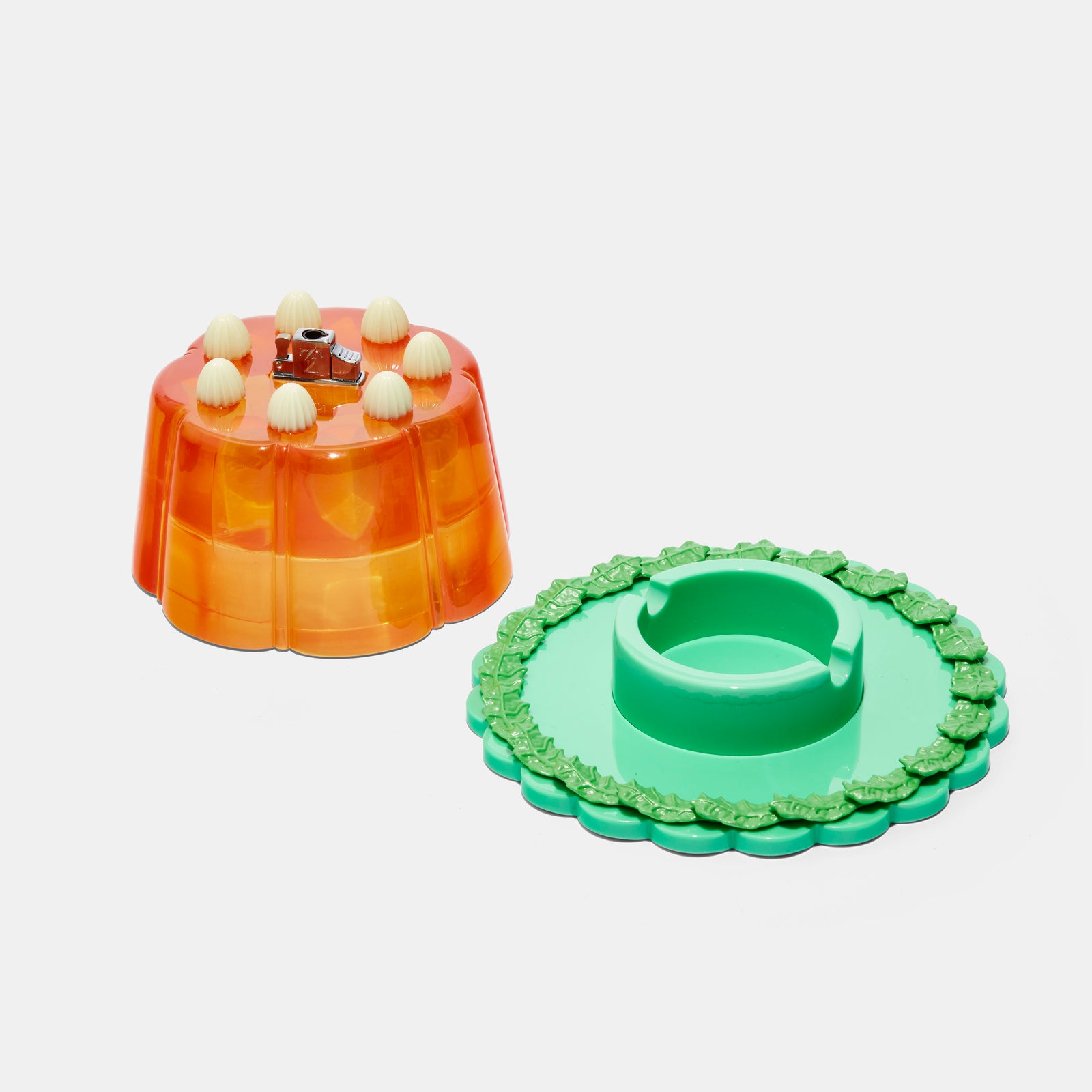 Jello Mold Tabletop Lighter in Orange