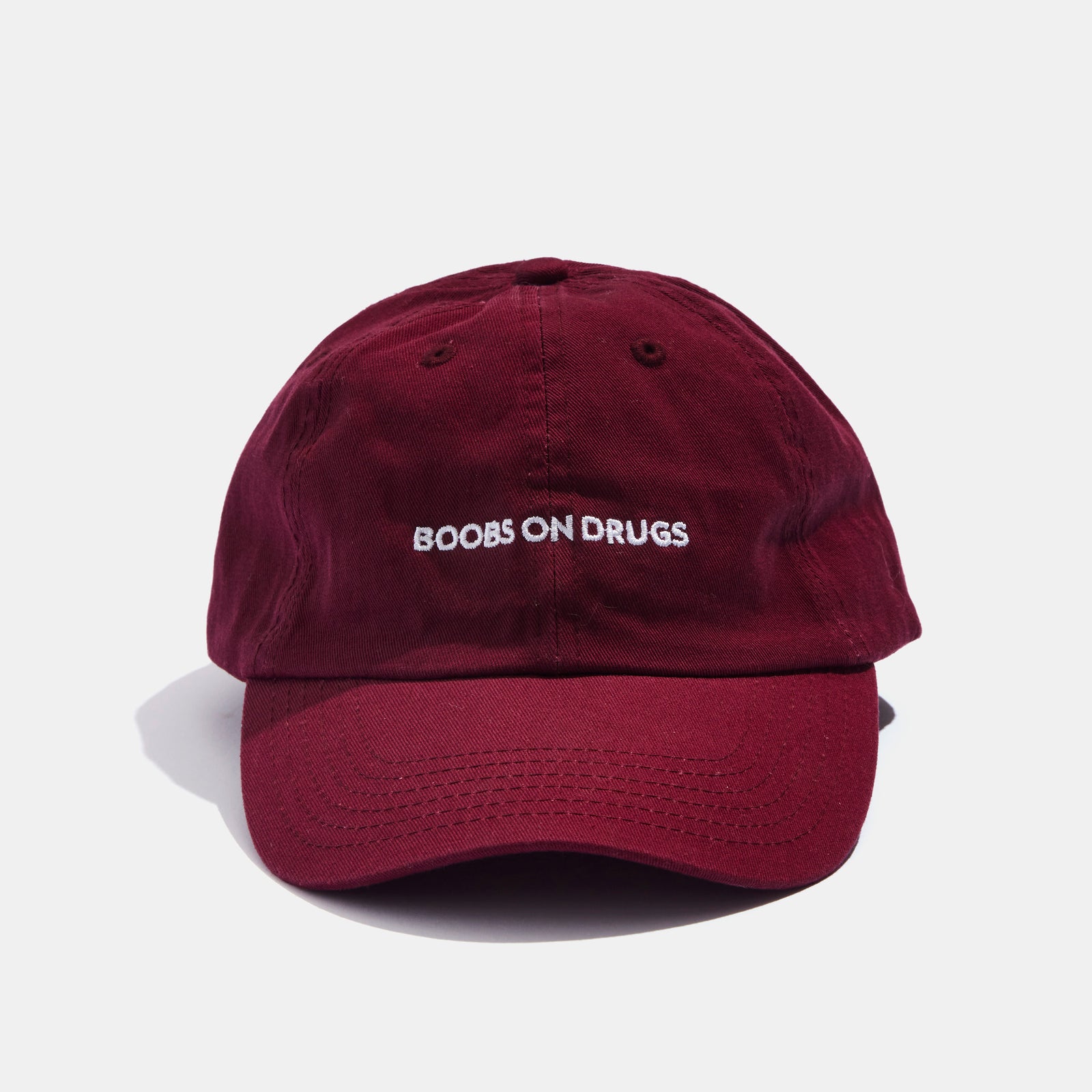 Boobs on Drugs Dad Hat in Maroon