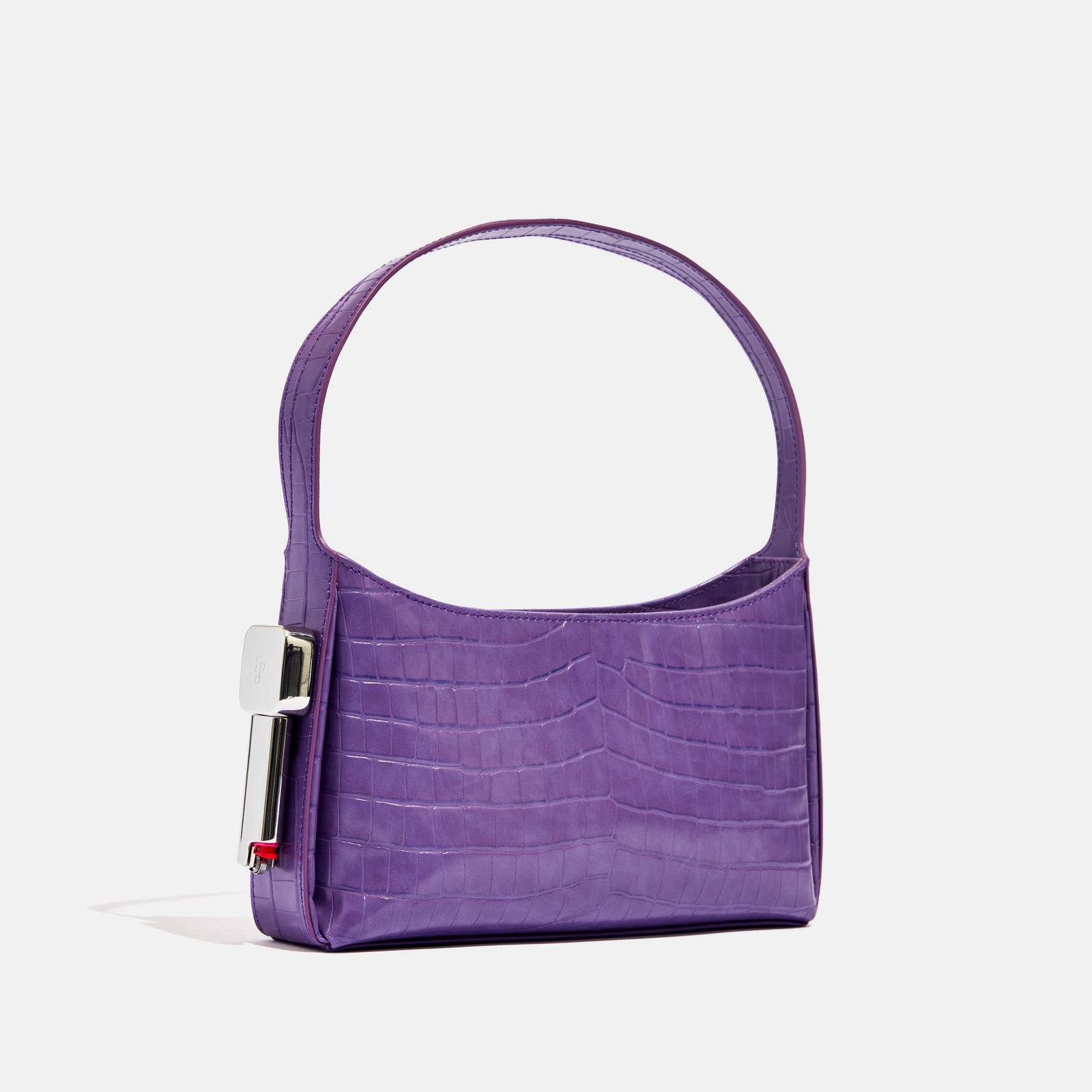 Purple leather shoulder bag on sale