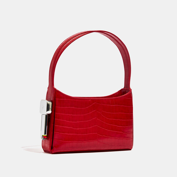 Burn Shoulder Bag in Red Croc