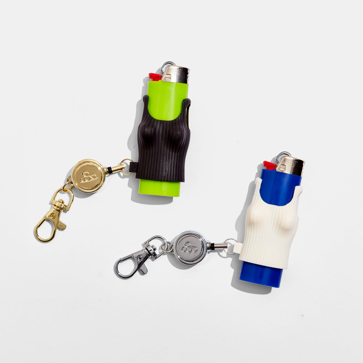 Retractable Lighter Keychain in Cream Tank