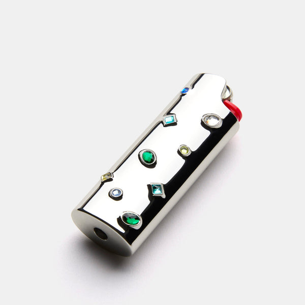 Little Gems Lighter Case in Blue Silver