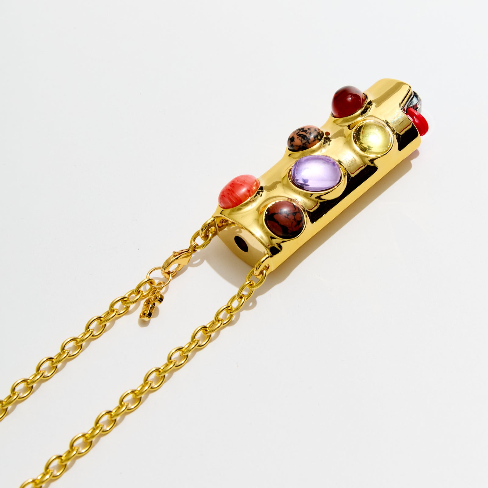 Stoned Crossbody Lighter Case in Amber