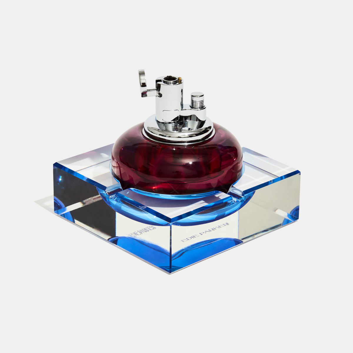 Glass Tabletop Lighter in Rouge