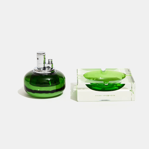 Glass Tabletop Lighter in Grass Green