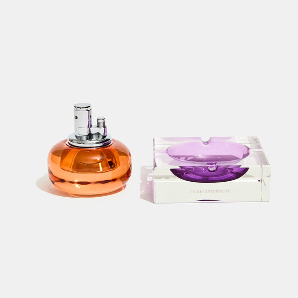 Glass Tabletop Lighter in Lilac