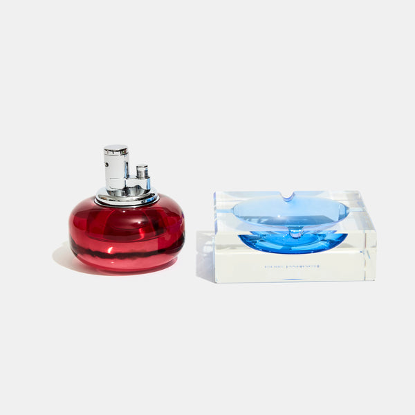Glass Tabletop Lighter in Rouge