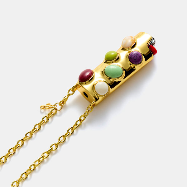 Stoned Crossbody Lighter Case in Peridot