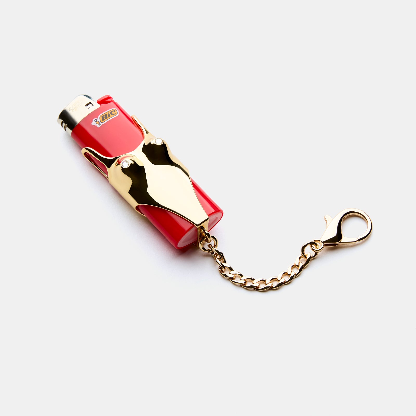 One-Piece Lighter Cover Keychain in Gold