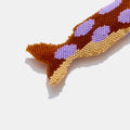 Retractable Lighter Keychain in Brown Beaded Fish Thumbnail