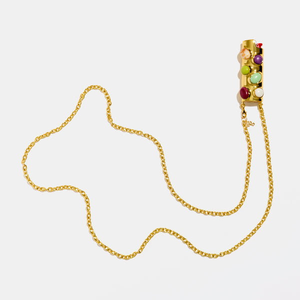 Stoned Crossbody Lighter Case in Peridot