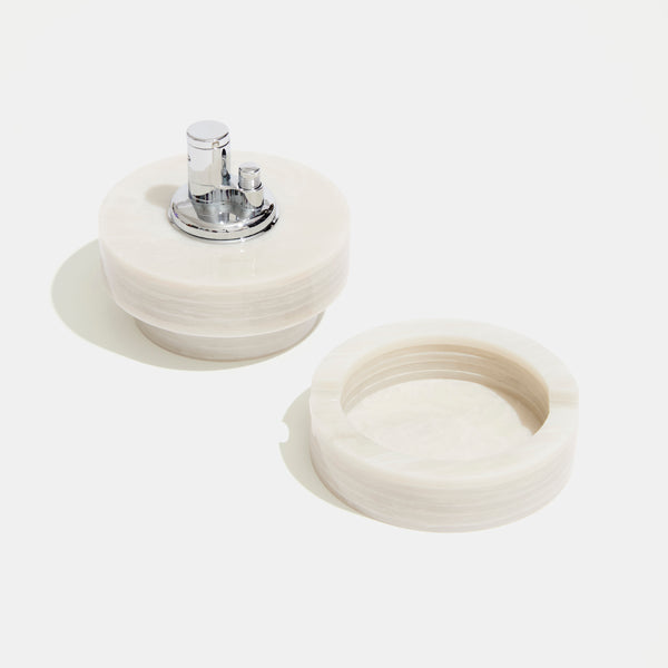Tabletop Lighter in Alabaster Marble