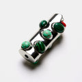 Stoned Lighter Case in Silver Malachite Thumbnail