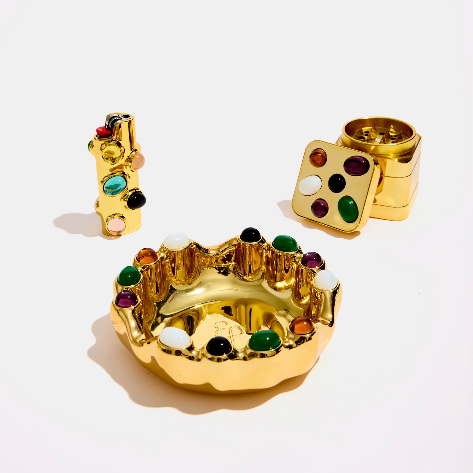 Gemstoned Ashtray in Gold