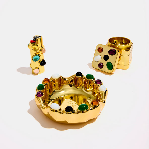 Gemstoned Ashtray in Gold