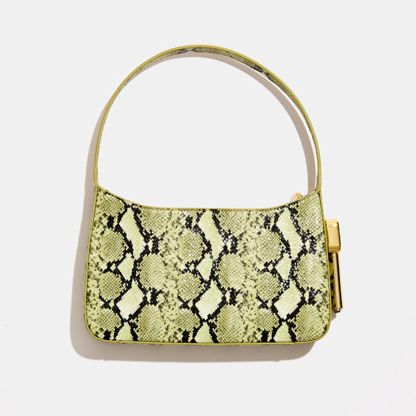 Burn Shoulder Bag in Green Python