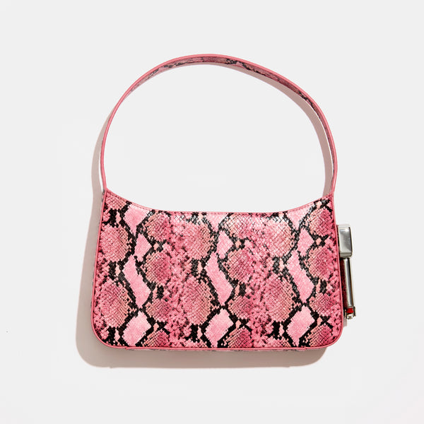Burn Shoulder Bag in Pink Python