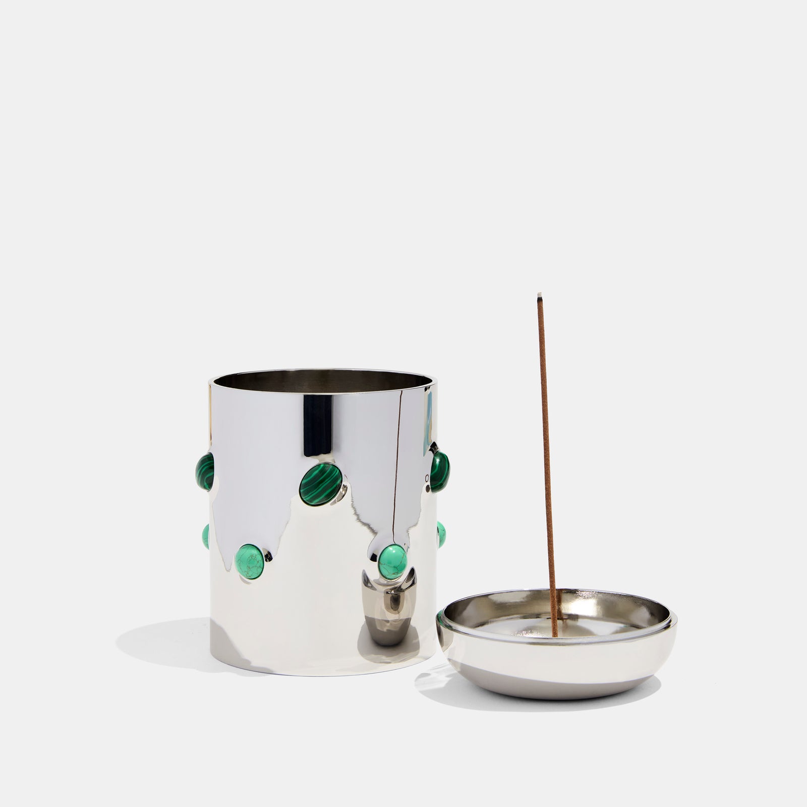 Heirloom Candle Holder in Malachite