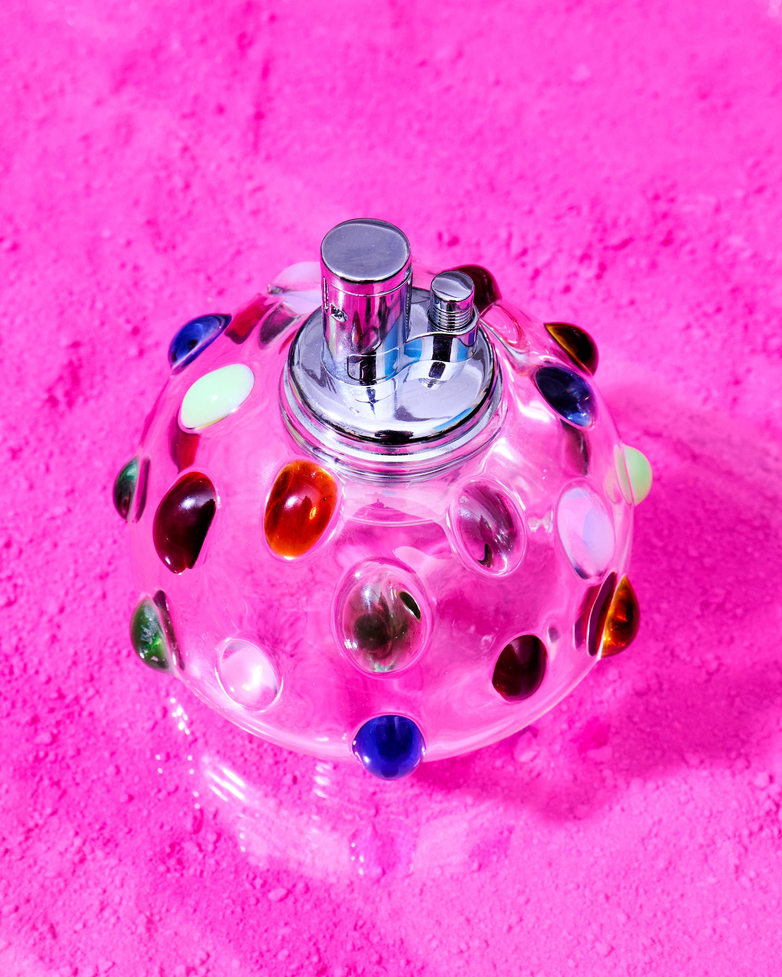 Bumpy Glass Tabletop Lighter in Multi