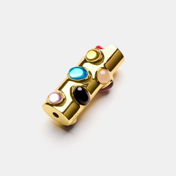 Edie Parker x Wes Anderson's Phoenician Scheme Lighter Case in Gold Multi-stone