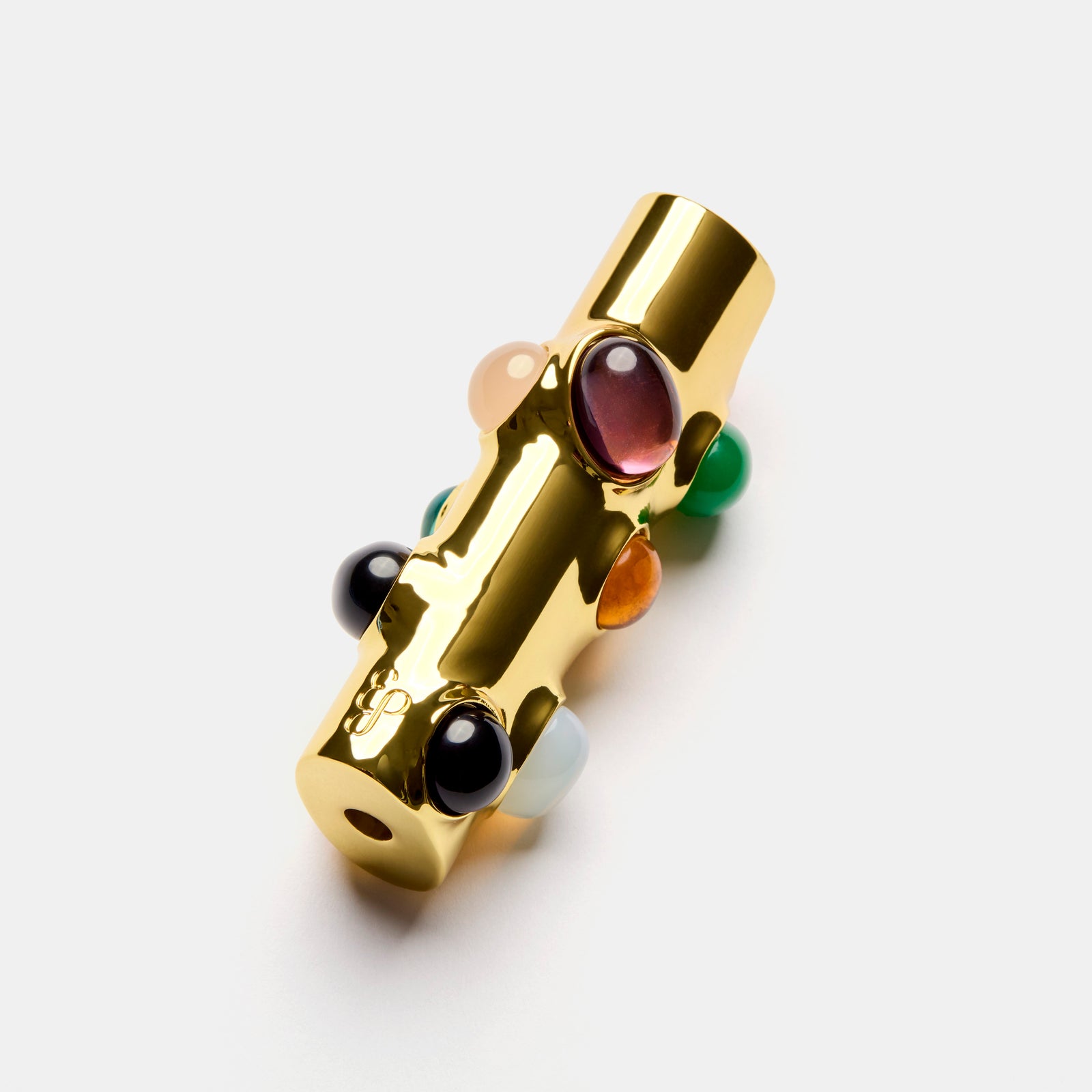 Edie Parker x Wes Anderson's Phoenician Scheme Lighter Case in Gold Multi-stone