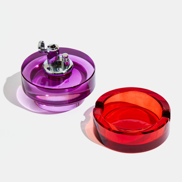 Glass Tabletop Lighter in Berry