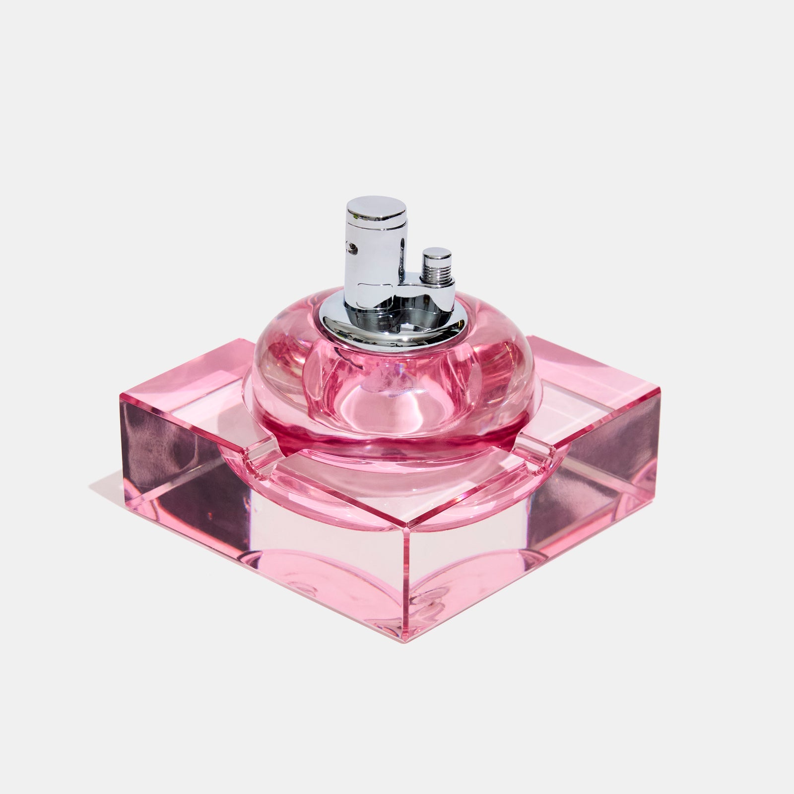 Glass Tabletop Lighter in Blush Pink