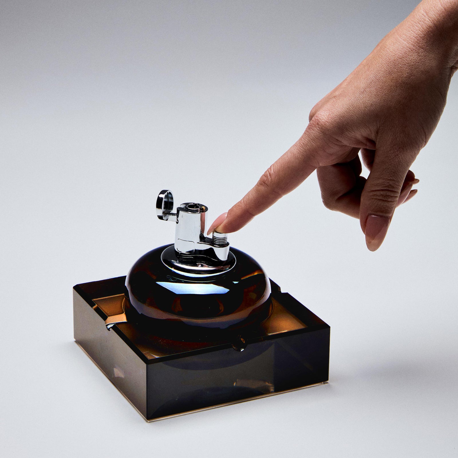 Glass Tabletop Lighter in Espresso
