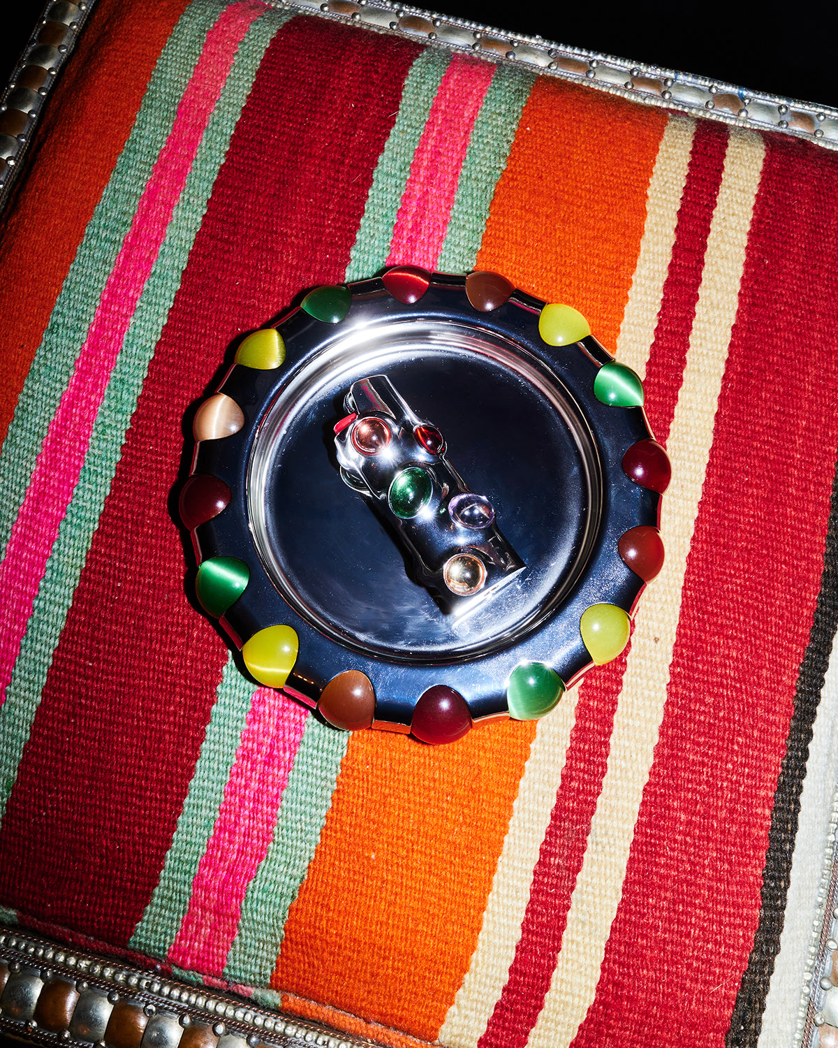 Rainbow Marbles Dish in Silver