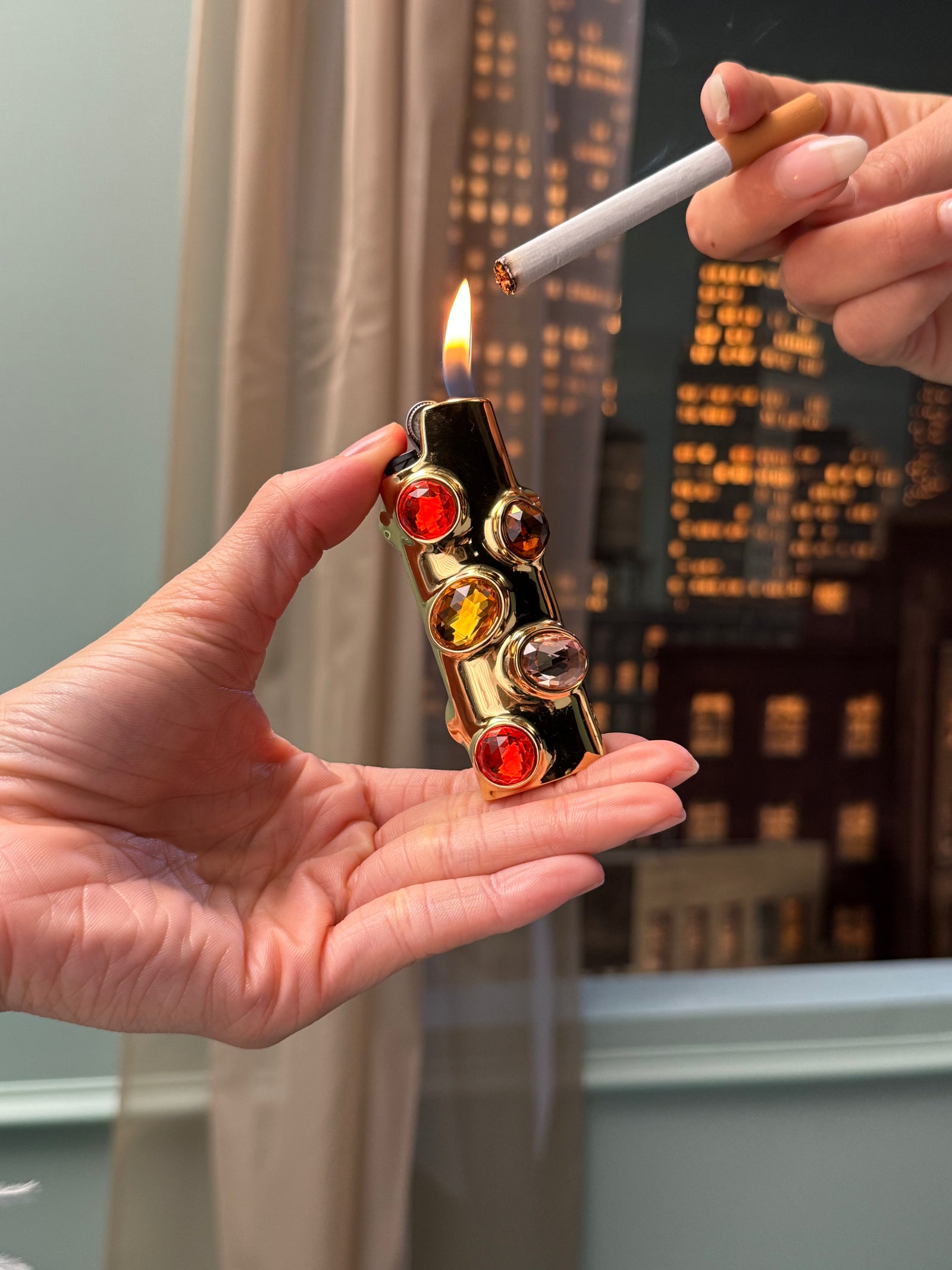 Gemstoned Lighter Case in Marigold