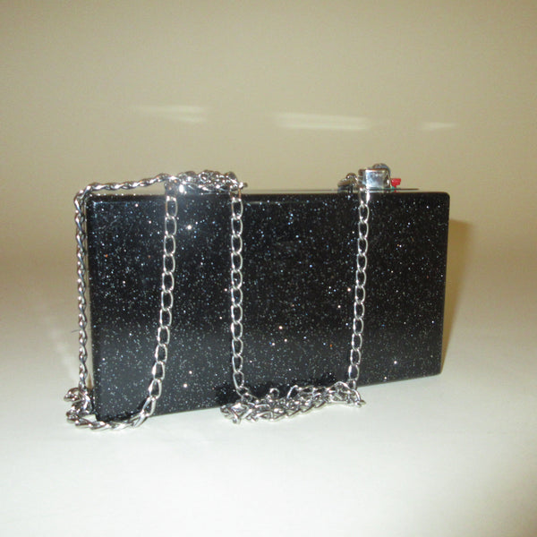 Box Clutch with Crossbody Chain in Sample Sale